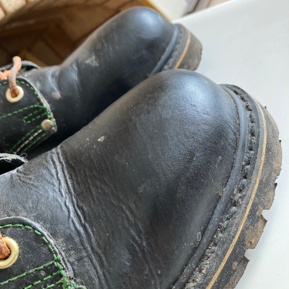 Vintage Honcho Black Leather Logger Boots Made in R.O.C. Mens 9.5 main image 9